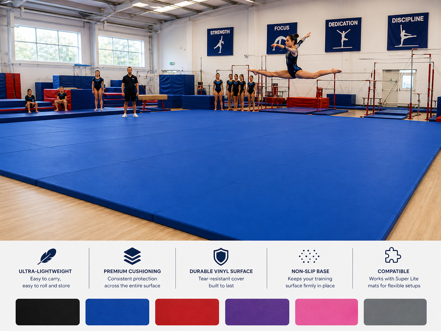 Super Lite Gymnastics Mats | Folding Foam Gym Flooring
